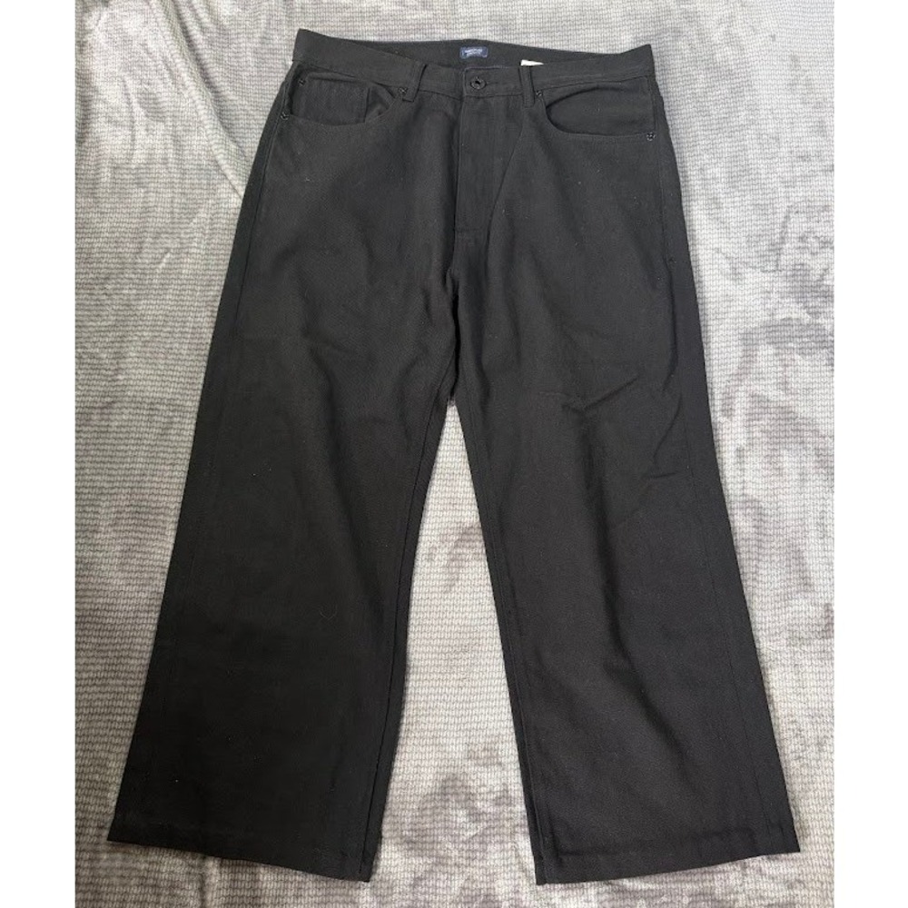 Sean John Garvey Mens Black Wide Leg Denim Pants Relaxed Skater Y2K 34X26‎